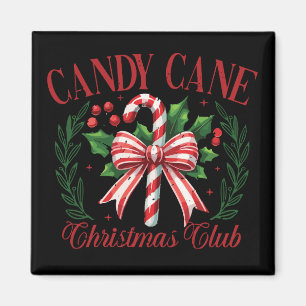 Candy Cane Christmas Club Squad Matching Winter Magnet