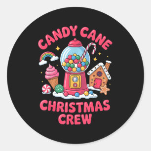 Candy Cane Christmas Crew Gumball Gingerbread Pepp Classic Round Sticker