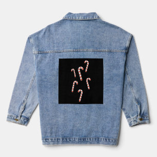 Candy Cane Christmas Denim Jacket