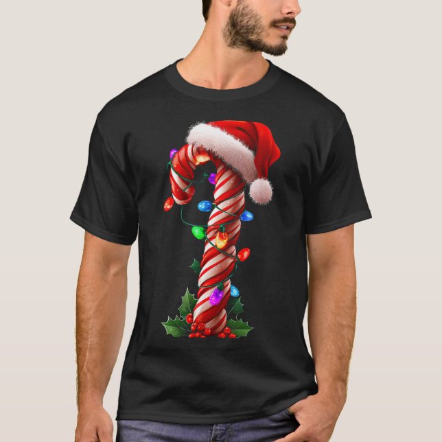 Candy Cane Christmas Design Boys Girls Kids Adults T-Shirt (Front)