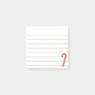 Candy Cane Christmas Drawing Lined 3x3 Post-it Notes