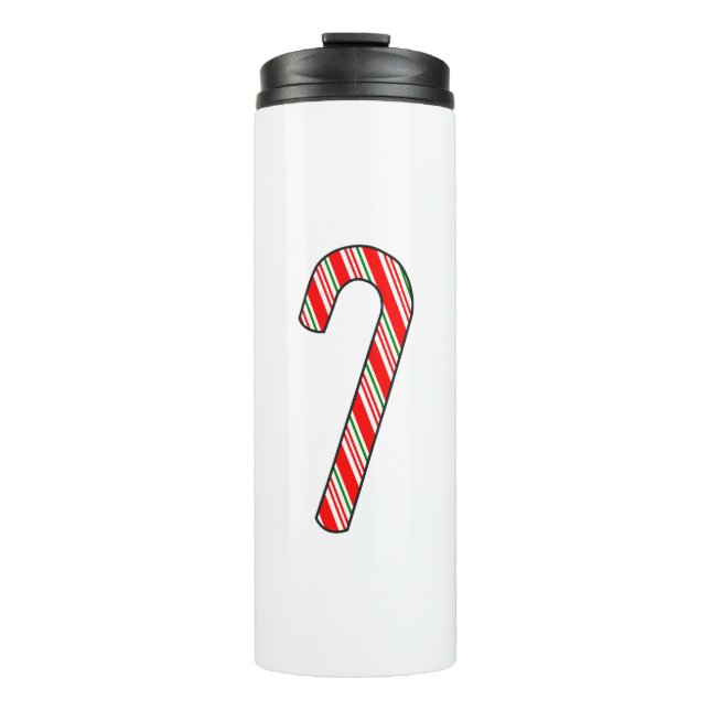 Candy Cane Christmas Drawing Thermal Tumbler (Front)