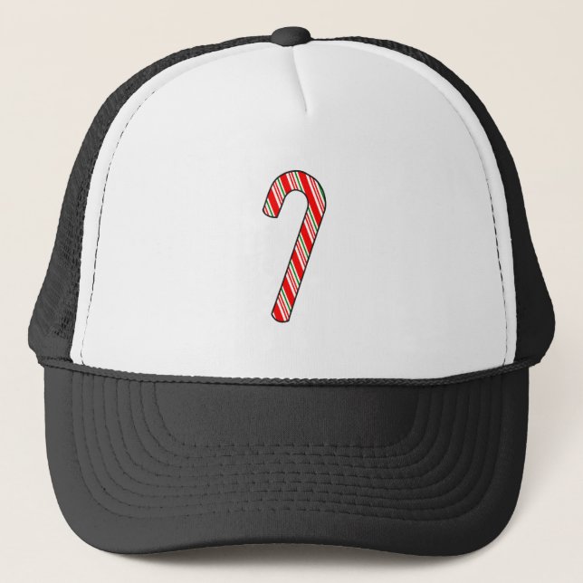 Candy Cane Christmas Drawing Trucker Hat (Front)