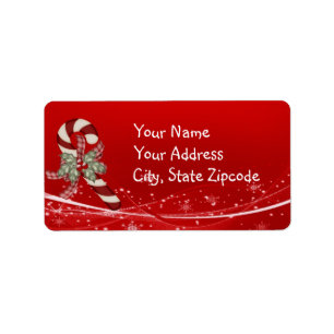 Candy Cane Christmas Label
