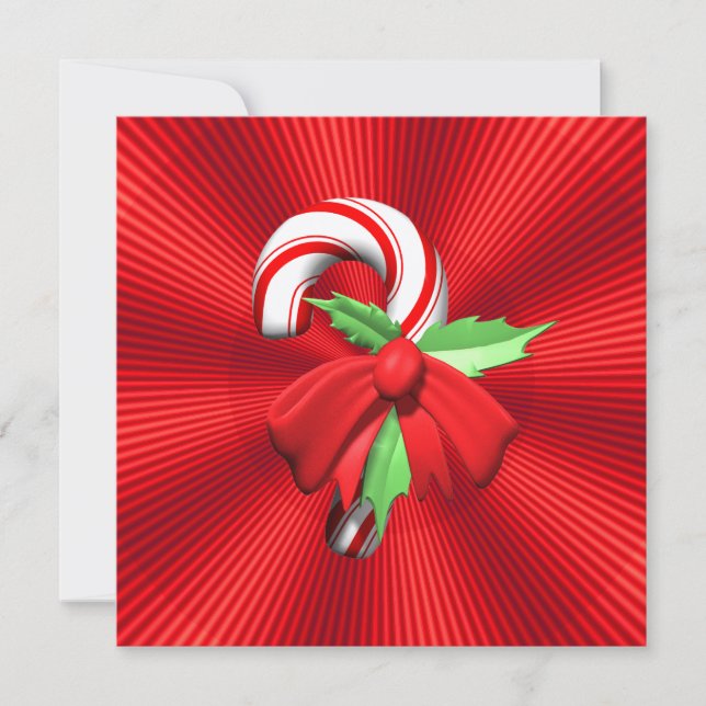 Candy Cane Christmas Party Invitation (Front)
