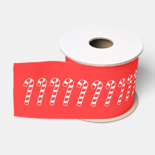 Candy Cane Christmas Party Santa Claus Workshop Grosgrain Ribbon