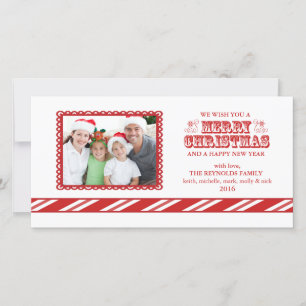 Candy Cane Christmas Photo Card