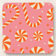Candy cane Christmas retro pattern  