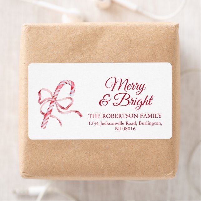 Candy Cane Christmas Shipping Label (Insitu)