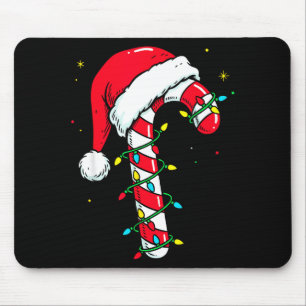 Candy Cane Christmas Shirt Santa Hat Family Matchi Mouse Pad