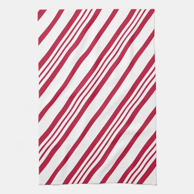 Candy Cane Christmas stripe Tea Towel (Vertical)