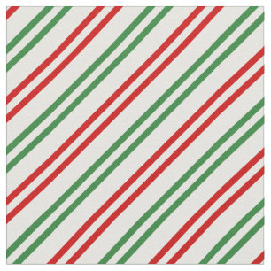 Candy Cane Christmas Stripes Red Green Fabric