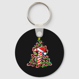 Candy Cane Christmas Tree Lights Santa Key Ring