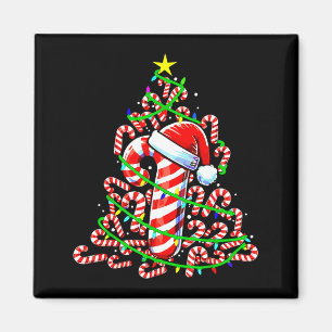 Candy Cane Christmas Tree Lights Santa Magnet