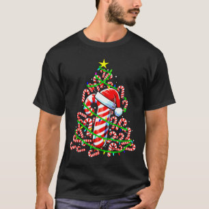 Candy Cane Christmas Tree Lights Santa  T-Shirt