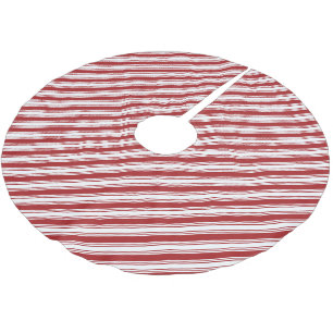 Candy Cane Classic Christmas Red and White Stripes Brushed Polyester Tree Skirt