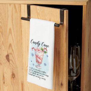 Candy Cane Cocktail Recipe Christmas Holiday Tea Towel