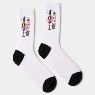 Candy Cane Colourful Christmas Nutcracker Socks