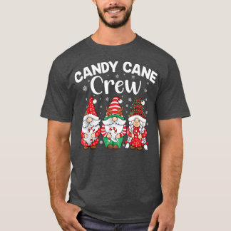Candy cane crew check Plaid pattern Funny Christma T-Shirt