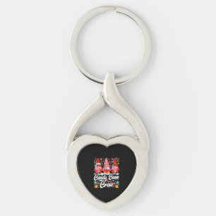 Candy Cane Crew Christmas Candy Lover Gnome Key Ring