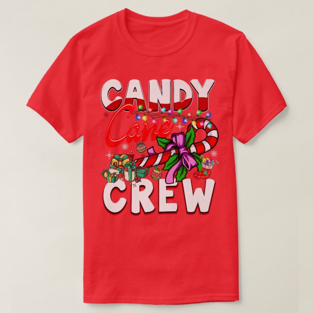 Candy Cane Crew Christmas Candy Lover Kids Boys Gi T-Shirt (Design Front)