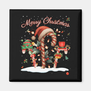 Candy Cane Crew Christmas Elf Hat Santa Holiday De Magnet