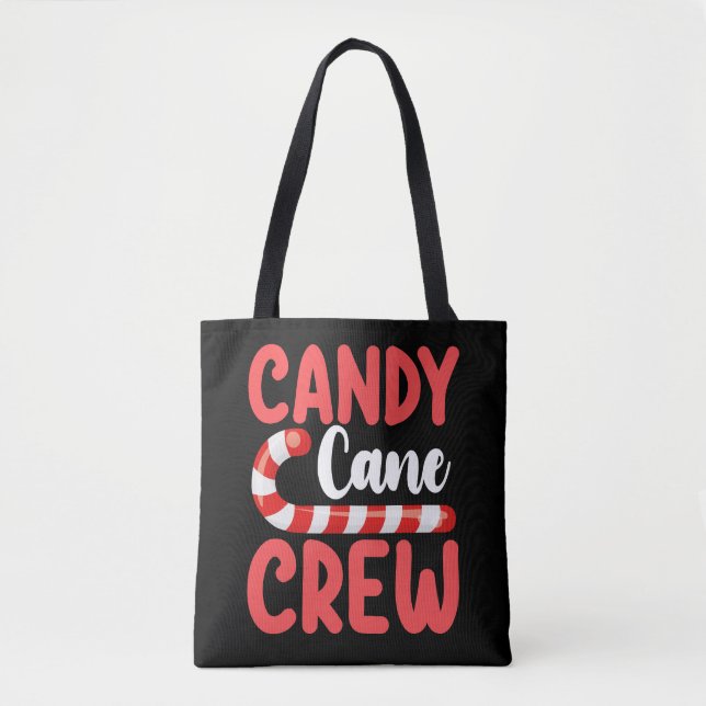 Candy Cane Crew Christmas Family Holiday Pyjamas Tote Bag (Front)