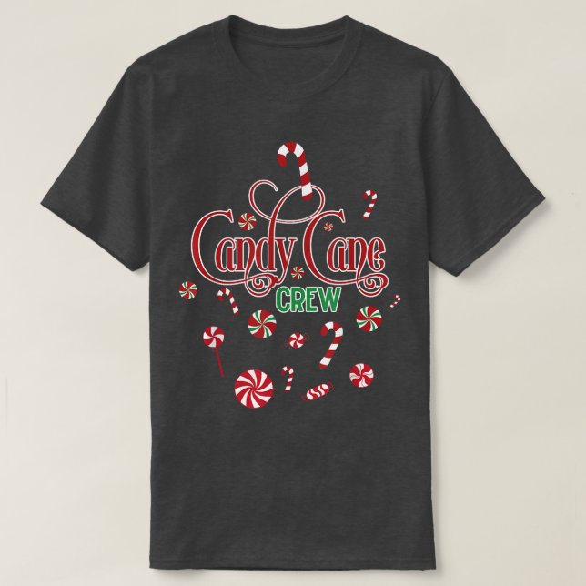 Candy Cane Crew Christmas Funny Candies Sweets Xma T-Shirt (Design Front)