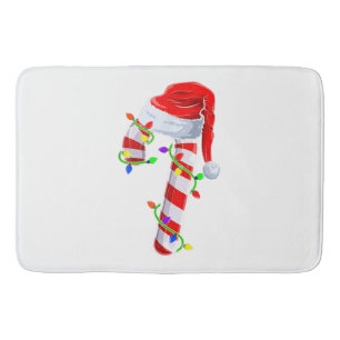 Candy Cane Crew Christmas Lights Family Matching X Bath Mat