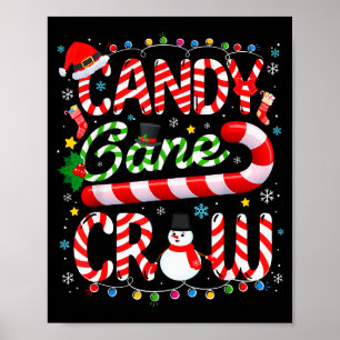 Candy Cane Crew Christmas Pajamas Adult Men Women Poster