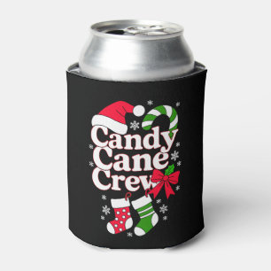 Candy Cane Crew Christmas Santa Hat Snowflake Can Cooler