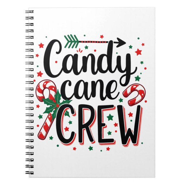 Candy cane crew Christmas snack Matching Cousins Notebook (Front)