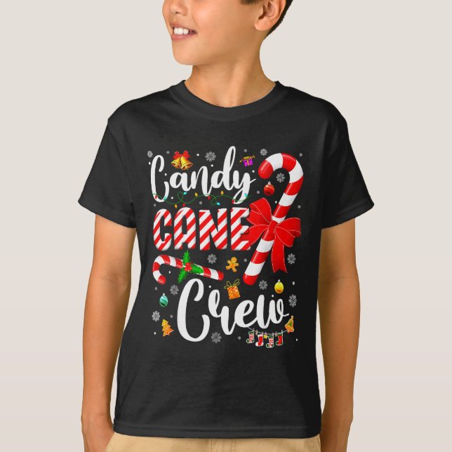 Candy Cane Crew Christmas Xmas Love Candy Boys Gir T-Shirt (Front)