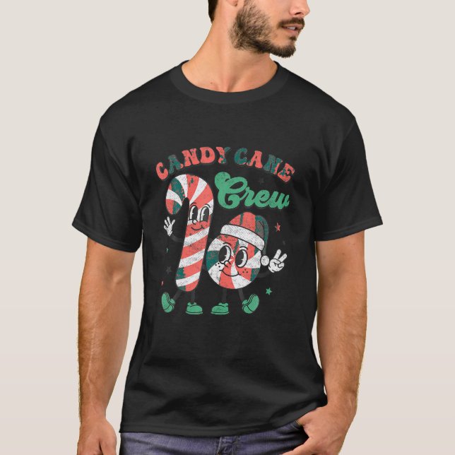 Candy Cane Crew Christmas Xmas Love Candy Boys Gir T-Shirt (Front)