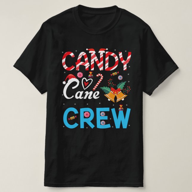 Candy Cane Crew Christmas Xmas Love Candy T-Shirt (Design Front)