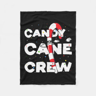 Candy Cane Crew Fun Christmas Candy Lover Dancing Fleece Blanket