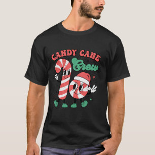 Candy Cane Crew Funny Candy Santa Retro Christmas  T-Shirt