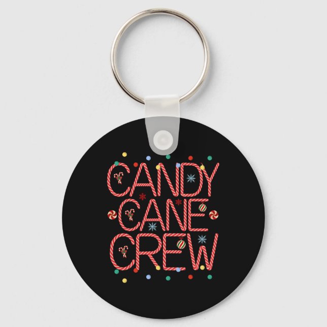 Candy Cane Crew Funny Christmas Candy Cane Lover X Key Ring (Front)