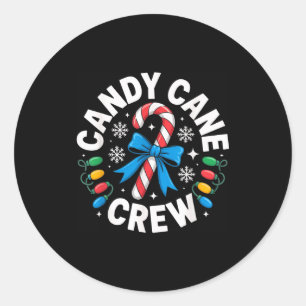 Candy Cane Crew Funny Christmas Candy Lover X-mas  Classic Round Sticker