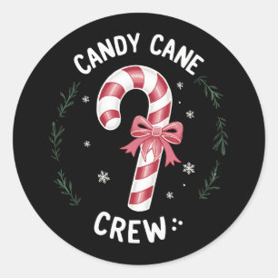 Candy Cane Crew Funny Christmas Candy Lover Xmas Classic Round Sticker