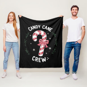 Candy Cane Crew Funny Christmas Candy Lover Xmas Fleece Blanket