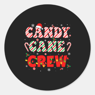 Candy Cane Crew Funny Christmas Holiday Family Men Classic Round Sticker