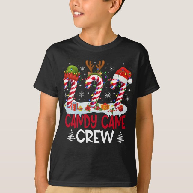 Candy Cane Crew Funny Christmas Holiday T-Shirt (Front)