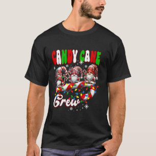 Candy Cane Crew Gnomes Christmas Gnomies Xmas Ligh T-Shirt