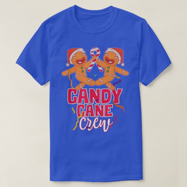 Candy Cane Crew Group Matching Christmas Party Gin T-Shirt (Design Front)