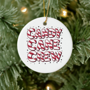 Candy Cane Crew Lover Christmas Xmas Pajama Ceramic Tree Decoration