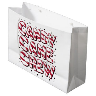 Candy Cane Crew Lover Christmas Xmas Pajama Large Gift Bag