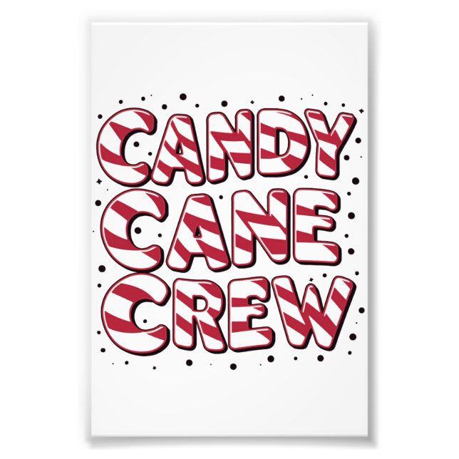 Candy Cane Crew Lover Christmas Xmas Pajama Photo Print (Front)