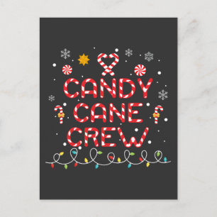 Candy Cane Crew Matching Family Candy Lover Holiday Postcard