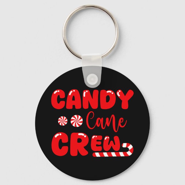 Candy Cane Crew Matching Family Candy Lover Key Ring (Front)